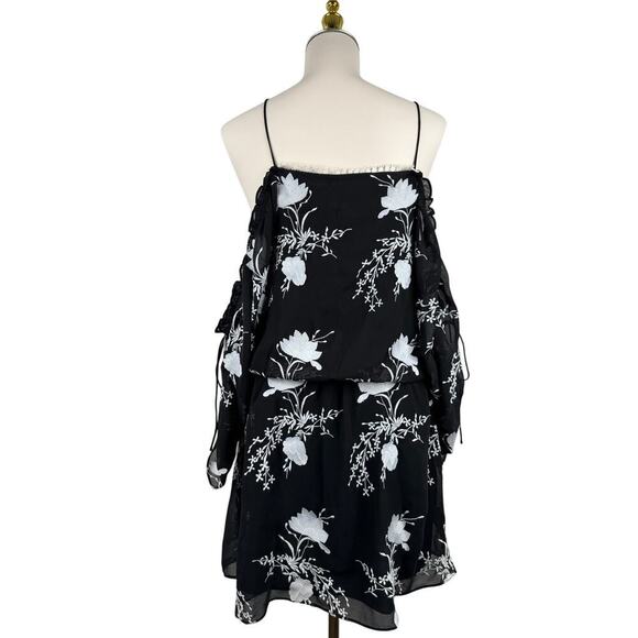 NEW Alice and Olivia Holden Embroidered Cold-Shoulder Dress  Size Large - Picture 3 of 12